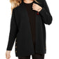 Cardigan grande feminino com botões laterais estilo &amp; co, preto, tamanho pequeno