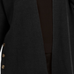 Cardigan grande feminino com botões laterais estilo &amp; co, preto, tamanho pequeno