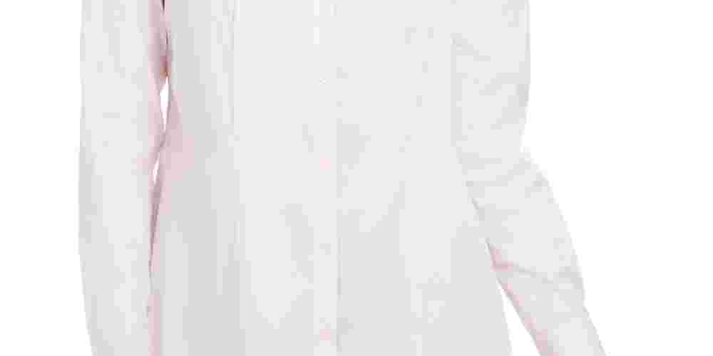 Camisa feminina clássica com botões frontais, rosa, tamanho 16, Charter Club