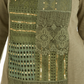JM Collection Blusa feminina de algodão crochê patchwork verde tamanho X-S