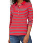 Camisa polo feminina Tommy Hilfiger manga comprida vermelha tamanho pequeno