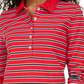 Camisa polo feminina Tommy Hilfiger manga comprida vermelha tamanho pequeno