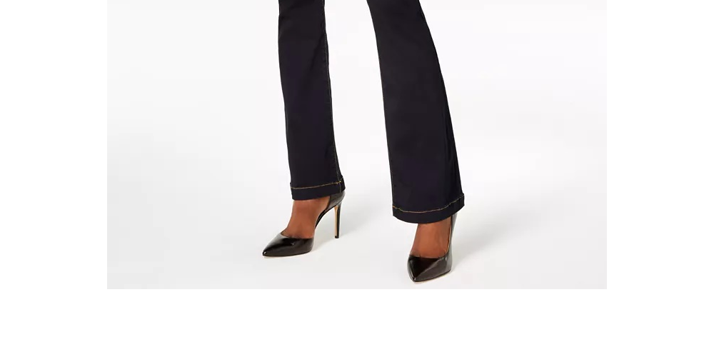 Calça jeans feminina Incfinity Bootcut Curvy Fit da INC International Concepts, preta, tamanho 2