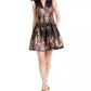 Vestido feminino Vince Camuto com corte metálico e flare, rosa, tamanho 14