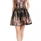 Vestido feminino Vince Camuto com corte metálico e flare, rosa, tamanho 14