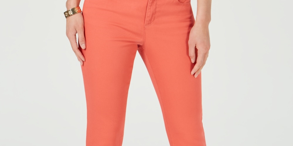 Calça jeans skinny feminina Charter Club Bristol, laranja, tamanho 8