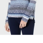 Suéter listrado com ombros caídos feminino Style &amp; Co, azul, tamanho pequeno