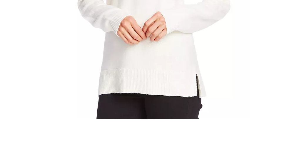 Vince Camuto Blusa feminina estampada de manga comprida e gola redonda, cinza, tamanho X-S