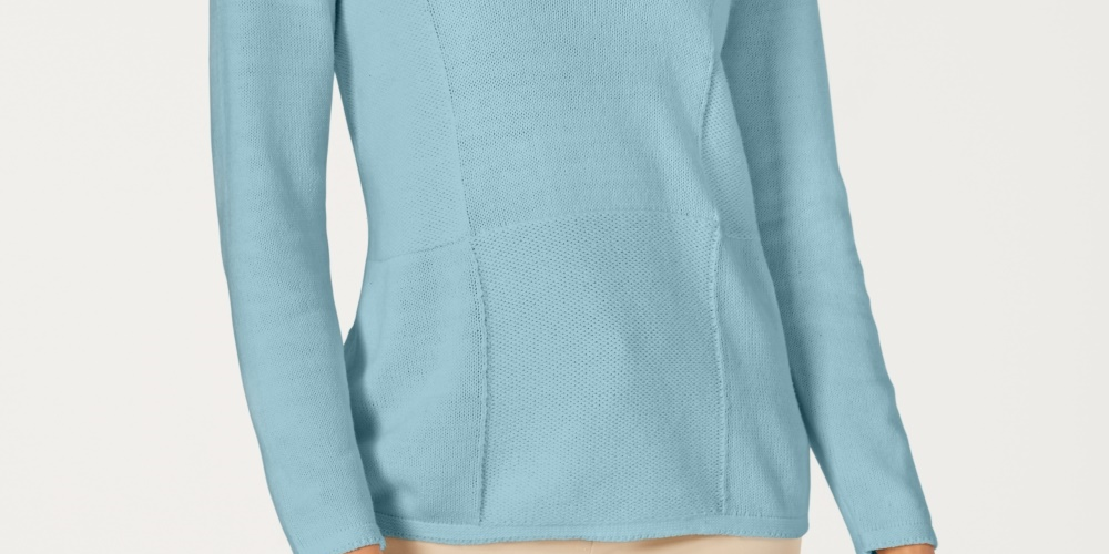 Karen Scott Suéter Feminino Patchwork com Ponto Azul Tamanho XS