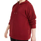Suéter com capuz e manga comprida com estampa espinha de peixe Ideology feminino, vermelho, tamanho 1X