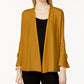 Cardigan feminino Alfani com manga amarrada, dourado, tamanho pequeno GG