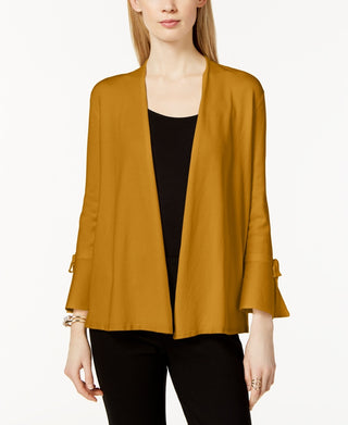 Cardigan feminino Alfani com manga amarrada, dourado, tamanho pequeno GG