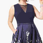 Vestido longo estampado plus size da Morgan &amp; Co para mulheres, azul, tamanho 16W