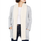 Cardigan feminino estilo &amp; co com acabamento em sherpa e frente aberta, branco, tamanho GG