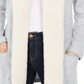 Cardigan feminino estilo &amp; co com acabamento em sherpa e frente aberta, branco, tamanho GG