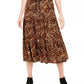 Saia feminina com estampa animal Style &amp; Co, marrom, tamanho X-S