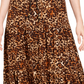 Saia feminina com estampa animal Style &amp; Co, marrom, tamanho X-S