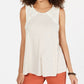 Blusa feminina listrada sem mangas estilo &amp; co, bege, tamanho grande