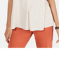 Blusa feminina listrada sem mangas estilo &amp; co, bege, tamanho grande