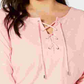 Tommy Hilfiger Plus Cotton Top Feminino com Cadarço Rosa Tamanho 2X