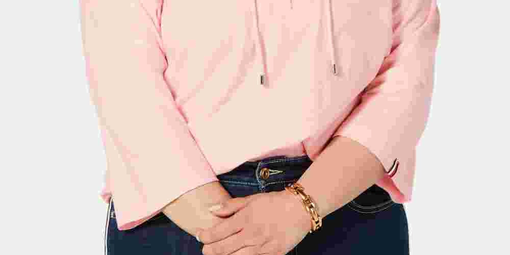 Tommy Hilfiger Plus Cotton Top Feminino com Cadarço Rosa Tamanho 2X