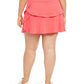 Saia-calça fitness feminina Ideology com babados, cor rosa pop, tamanho 2X