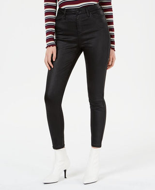 Celebrity Pink Women's Coated Skinny Jeans Black Size 5