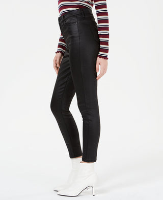 Celebrity Pink Women's Coated Skinny Jeans Black Size 5