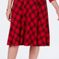 Vestido feminino xadrez com decote em V, tamanho XS, vermelho, Charter Club