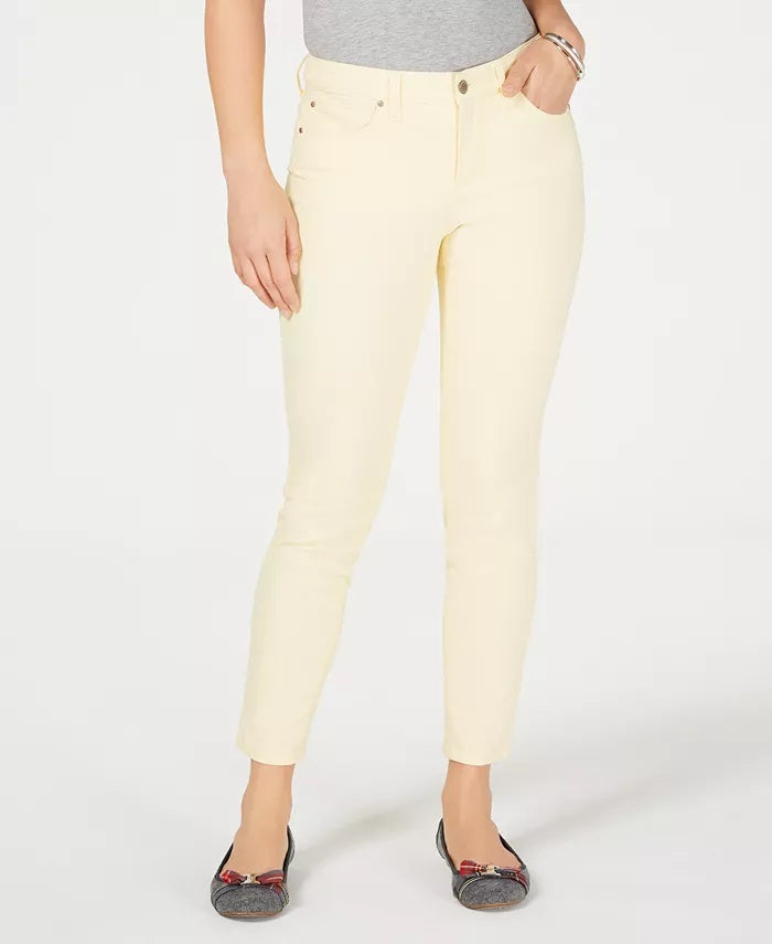 Calça jeans skinny clara feminina Charter Club, branca, tamanho 8