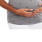 Camisetas femininas para maternidade, estampa de laço 'Oh Boy', camiseta cinza para maternidade, tamanho XS