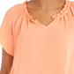Blusa feminina com babados e mangas bufantes, estilo &amp; co, laranja, tamanho pequeno médio