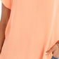 Blusa feminina com babados e mangas bufantes, estilo &amp; co, laranja, tamanho pequeno médio