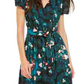 Vestido feminino INC International Concepts com manga bufante e decote alto, preto, tamanho 12