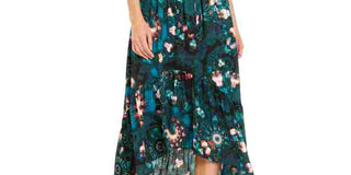 Vestido feminino INC International Concepts com manga bufante e decote alto, preto, tamanho 12