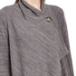 Suéter assimétrico feminino com estampa espacial NY Collection, cor carvão, tamanho XS
