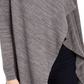 Suéter assimétrico feminino com estampa espacial NY Collection, cor carvão, tamanho XS