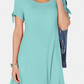 Vestido rodado feminino estilo &amp; co com manga amarrada, azul, tamanho PP