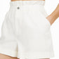 Danielle Bernstein Shorts Paperbag Feminino Cuffed Branco Tamanho Grande
