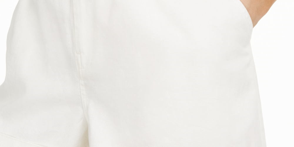 Danielle Bernstein Shorts Paperbag Feminino Cuffed Branco Tamanho Grande