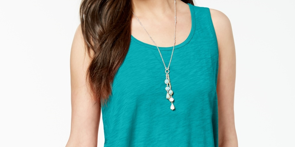 Regata feminina estilo &amp; co swing azul tamanho p