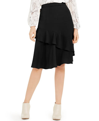 Alfani Women's Tiered Ruffled Skirt Black Size 8 Petite