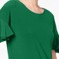 Blusa feminina com mangas franzidas INC International Concepts, verde, tamanho pequeno P