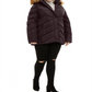 Casaco acolchoado com capuz Madden Girl Junior's Plus com acabamento em pele sintética, roxo, tamanho 3X