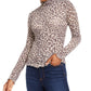 Top estampado com detalhes em alface Planet Gold Junior, bege, tamanho extragrande
