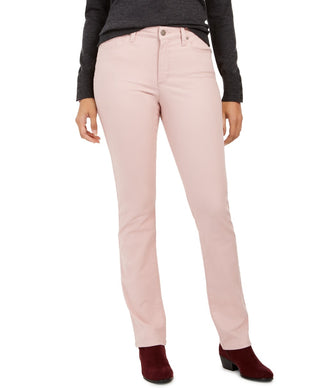 Calça jeans feminina Lexington reta, rosa, tamanho 12, Charter Club