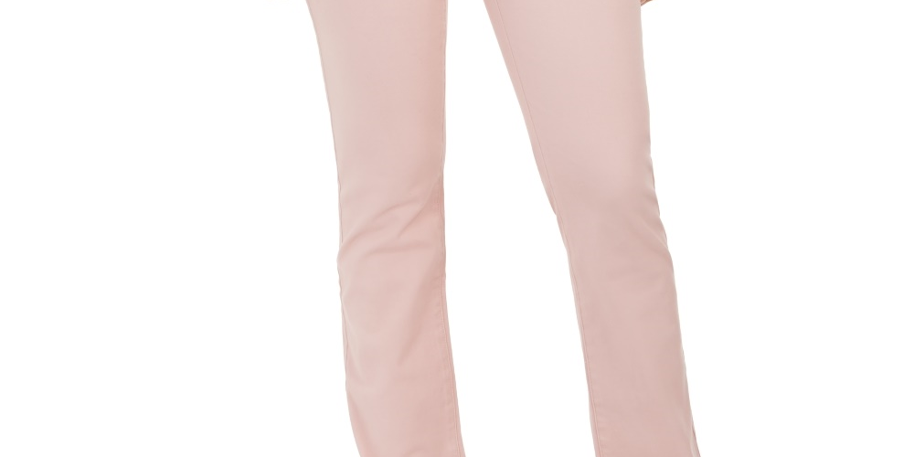 Calça jeans feminina Lexington reta, rosa, tamanho 12, Charter Club