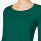 Top feminino com decote redondo e manga curta JM Collection, verde, tamanho XX-G