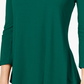 Top feminino com decote redondo e manga curta JM Collection, verde, tamanho XX-G