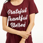 Camiseta Love Tribe Junior's Grateful Thankful Blessed Vermelha Tamanho P